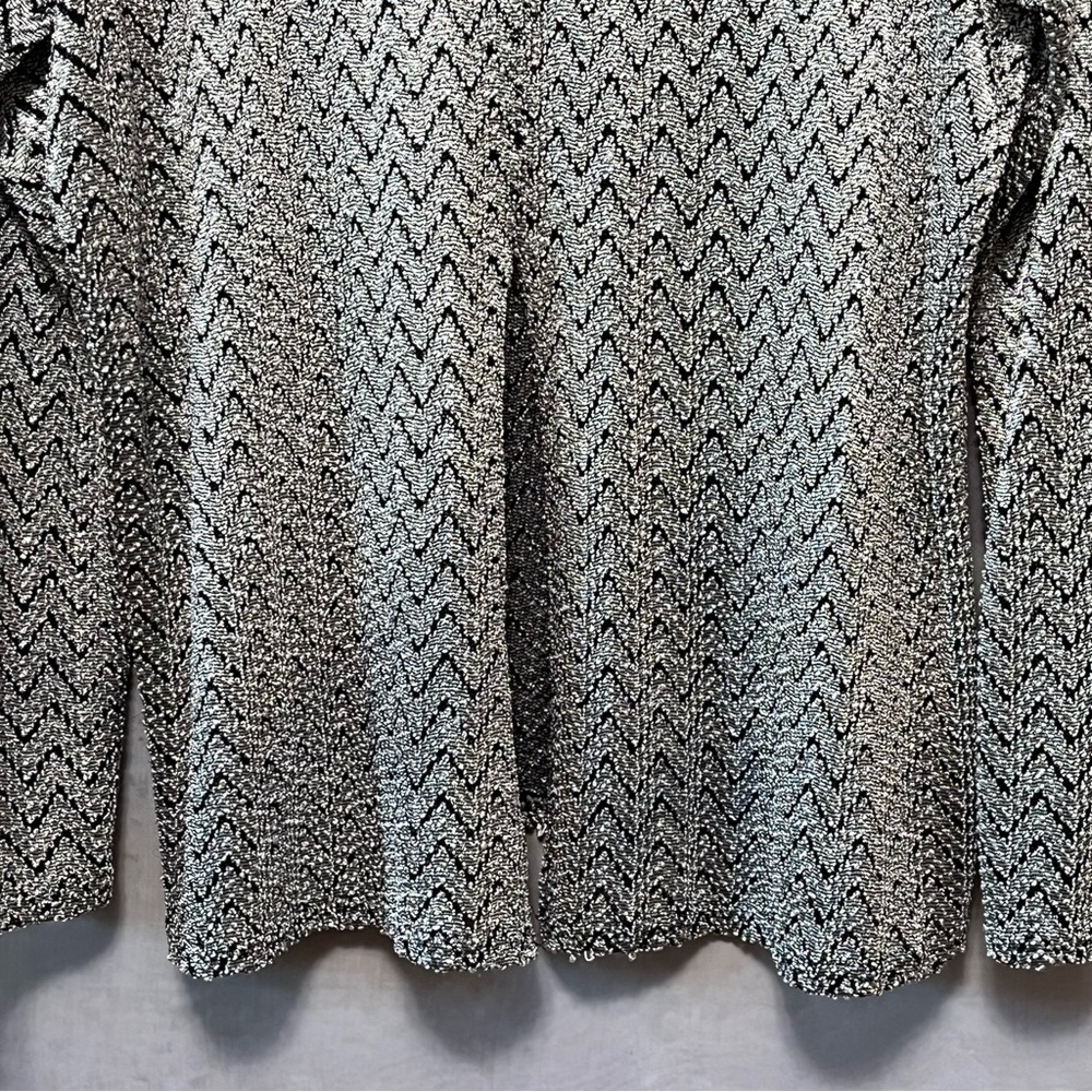 Vtg DIVINE Tunic Top Metallic Silver Chevron Cut-Out Design Disco Flowy Size 3XL - Picture 8 of 16